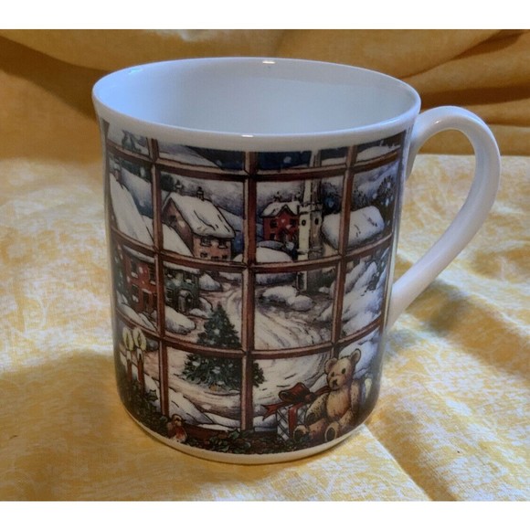 Royal Patrician Coffee Mug Fine Bone China Christmas With Teddy Bear Set Of 2 - Picture 2 of 5